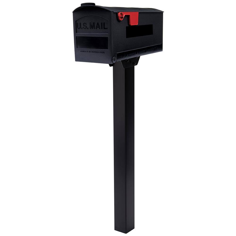Architectural Mailboxes Patriot Black Medium Plastic Post Mount Mailbox GMB505BAM