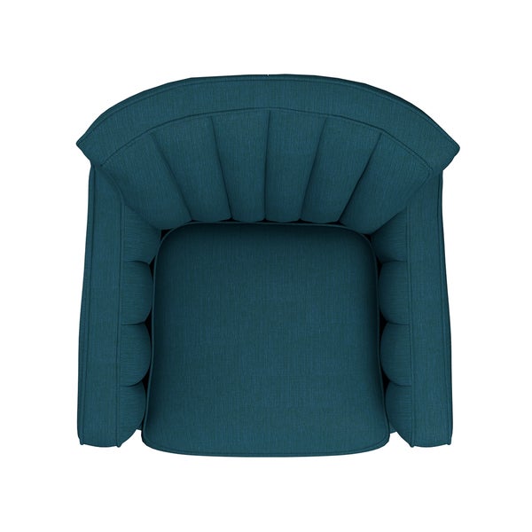 Copper Grove Hasselt Peacock Blue Linen Swivel Arm Chair