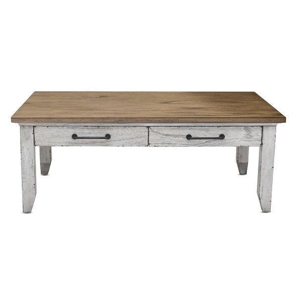 The Gray Barn Billings Creek Two-Tone Ivory and Honey Coffee Table