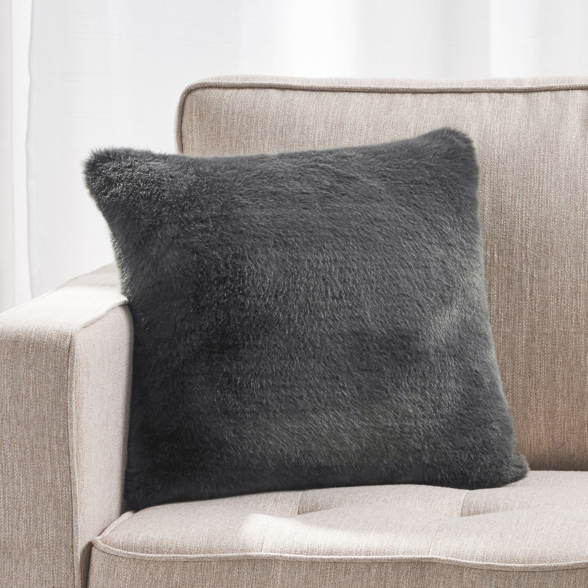 Ellison Modern Glam Faux Fur Throw Pillow