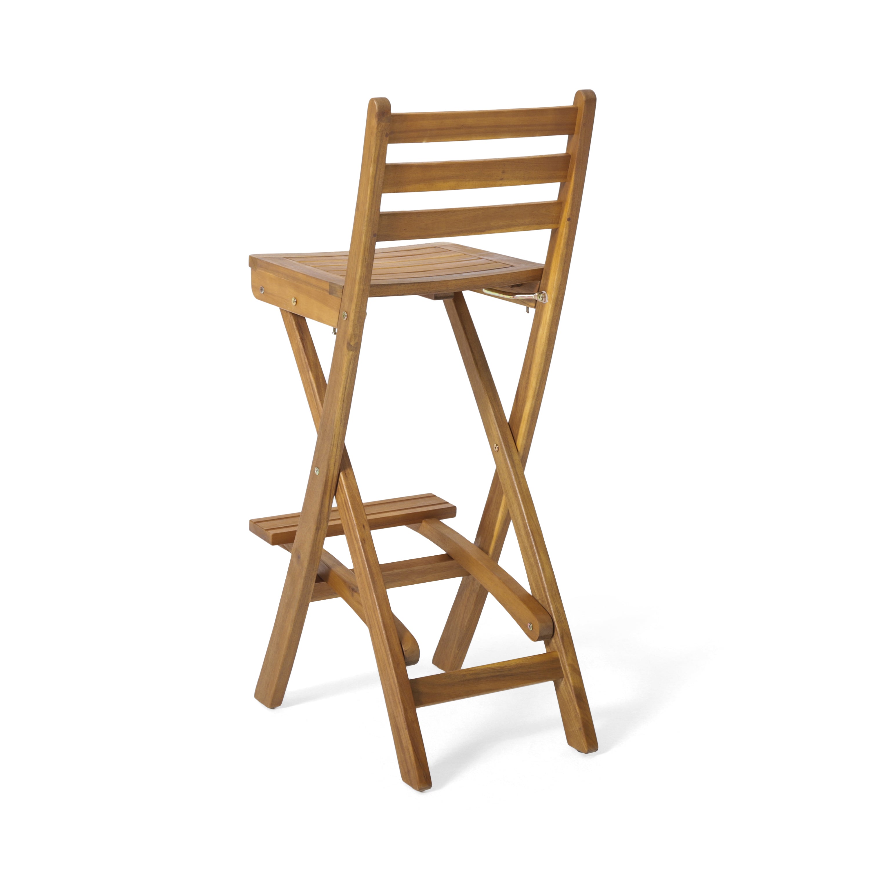 Atlantic Outdoor 30-Inch Foldable Acacia Wood Bar Stool