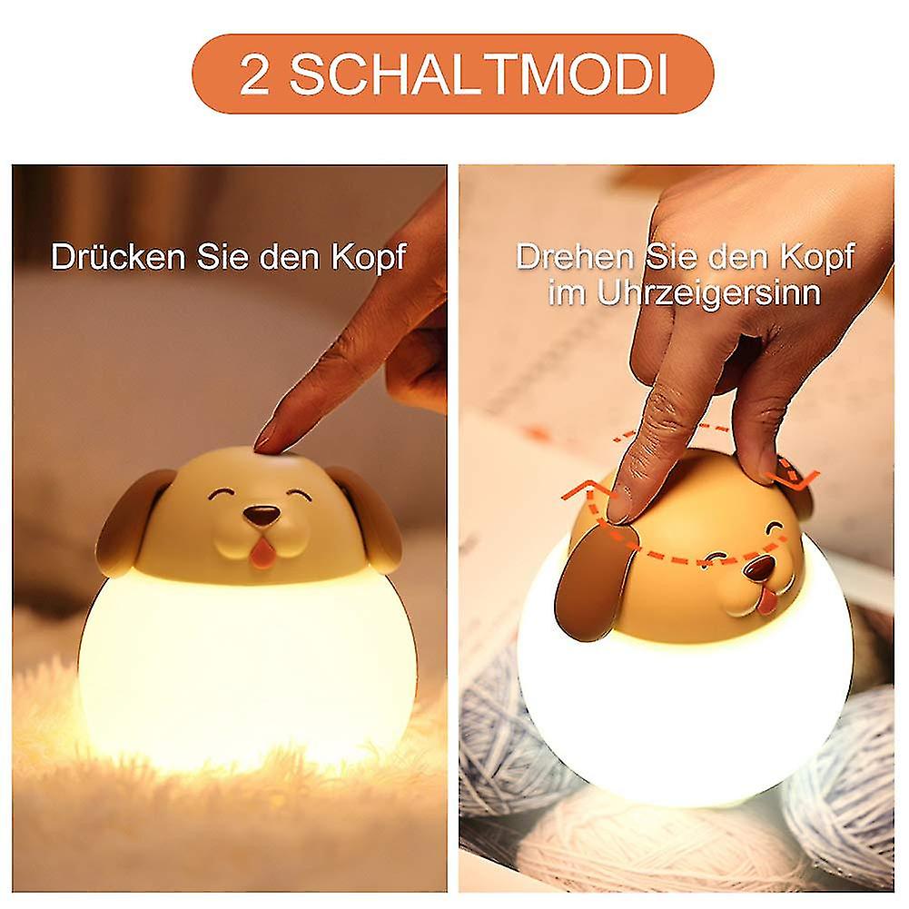 Child Night Light， Baby Night Light With Touch Switch， Timer Color Temperature 1h 1800-6500k， Led Night Light，(puppy)