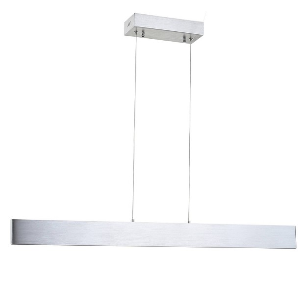 Adjustable Metal Draper Dimmable Linear Pendant includes Energy Efficient Light Bulb Silver Jonathan Y