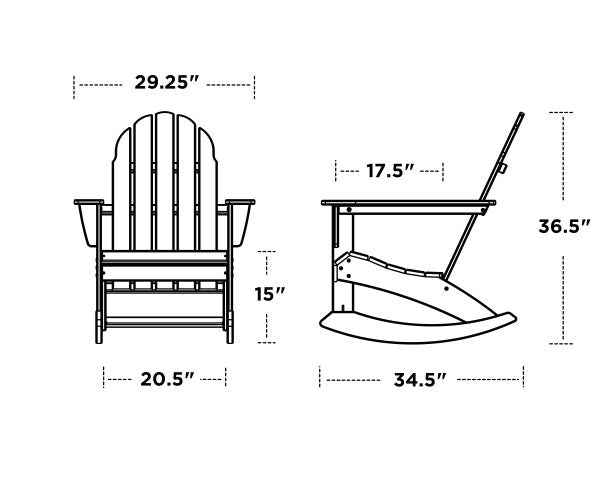 Polywood Vineyard Adirondack Rocking Chair - AD400