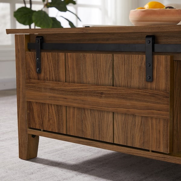 Wood Coffee Table with Shelf in Oak