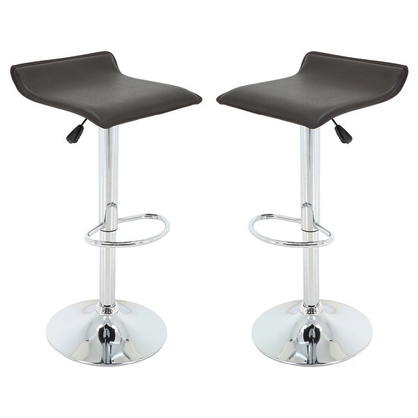 Brage Living Milo Height Adjustable Swivel Barstools with Footrest， Chocolate (Set of 2)