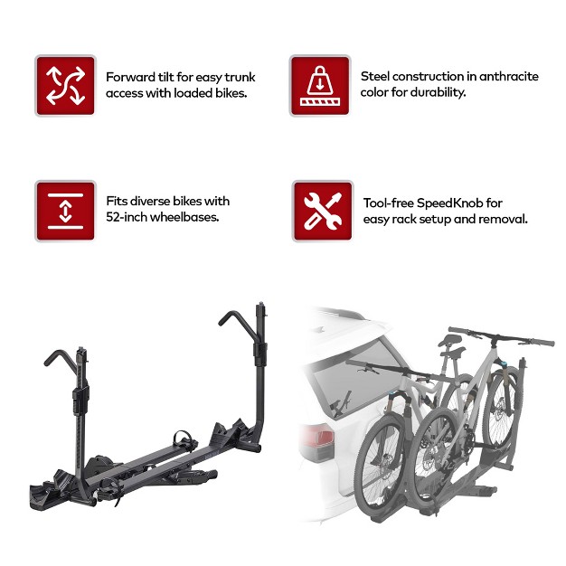 Yakima Stagetwo 1 25 Inch Premium 4 Bike Tiered Adjustable Tray Hitch Bike Rack Accommodates 52 Inches Wheelbases With Remote Tilt Lever And Sks Locks