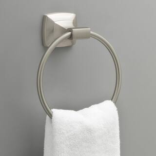 Delta Portwood Towel Ring in SpotShield Brushed Nickel PWD46-BN