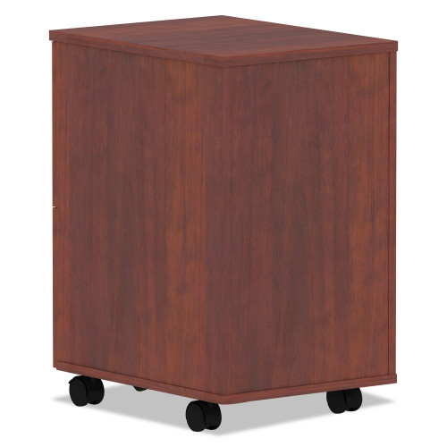 Alera Valencia Series Mobile Pedestal， Left or Right， 2 Legal/Letter-Size File Drawers， Medium Cherry， 15.38