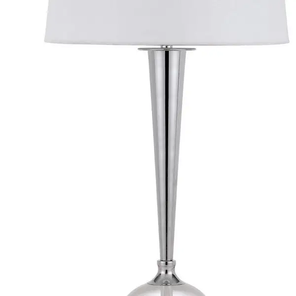 Table Lamp with Crystal Accent， Set of 2， White and Clear