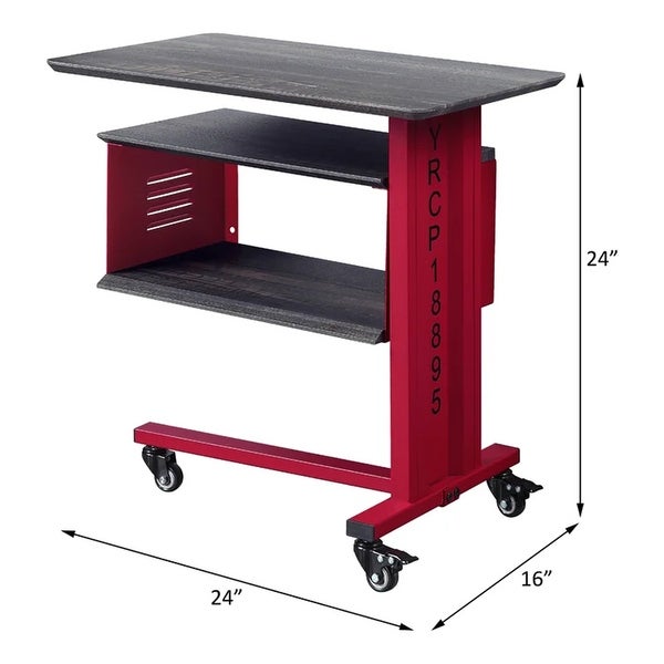 Side Table，Cargo Accent Table Wall Shelf，Red