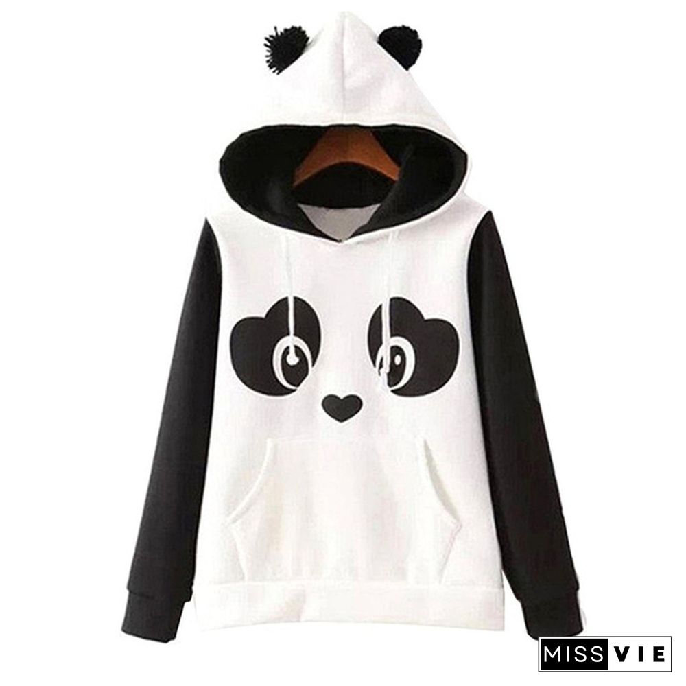 hoodie sweatshirt Women Panda Fleece Pullover Hoodie Sweatshirts Jumper Hooded Sweater Coat Tops