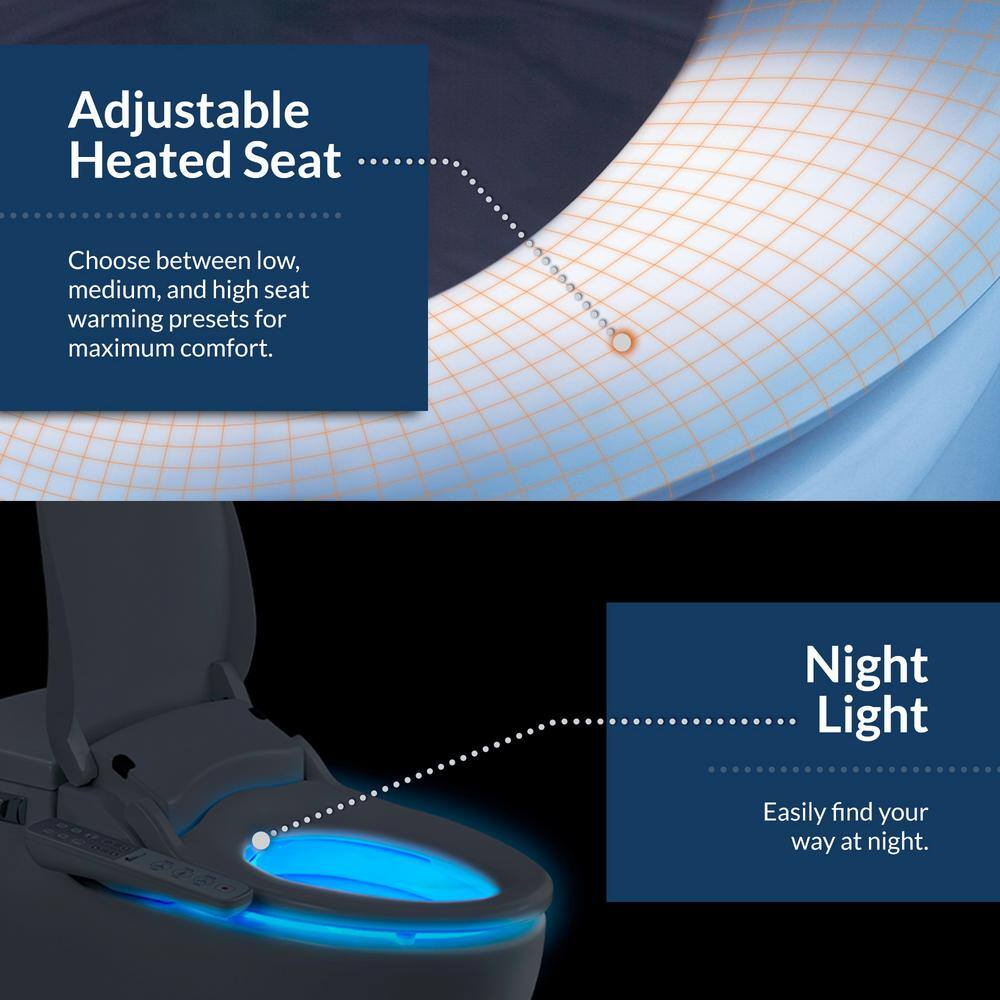 BIO BIDET Slim ONE Electric Smart Bidet Toilets Seat for Elongated Toilets in White with Side-Panel Control and Nightlight SLIM ONE