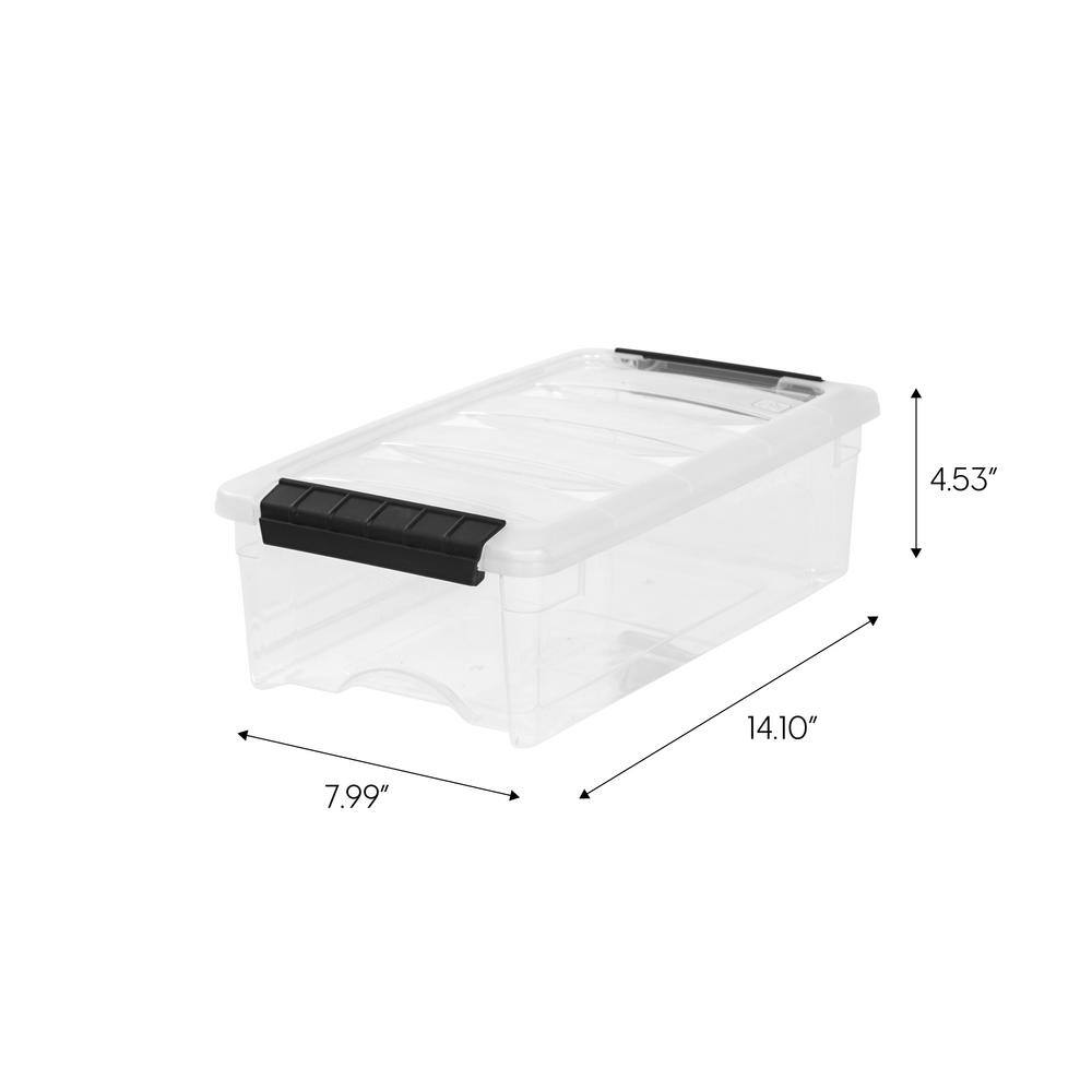 IRIS 5 Qt. Stack and Pull Storage Box in Clear 100275