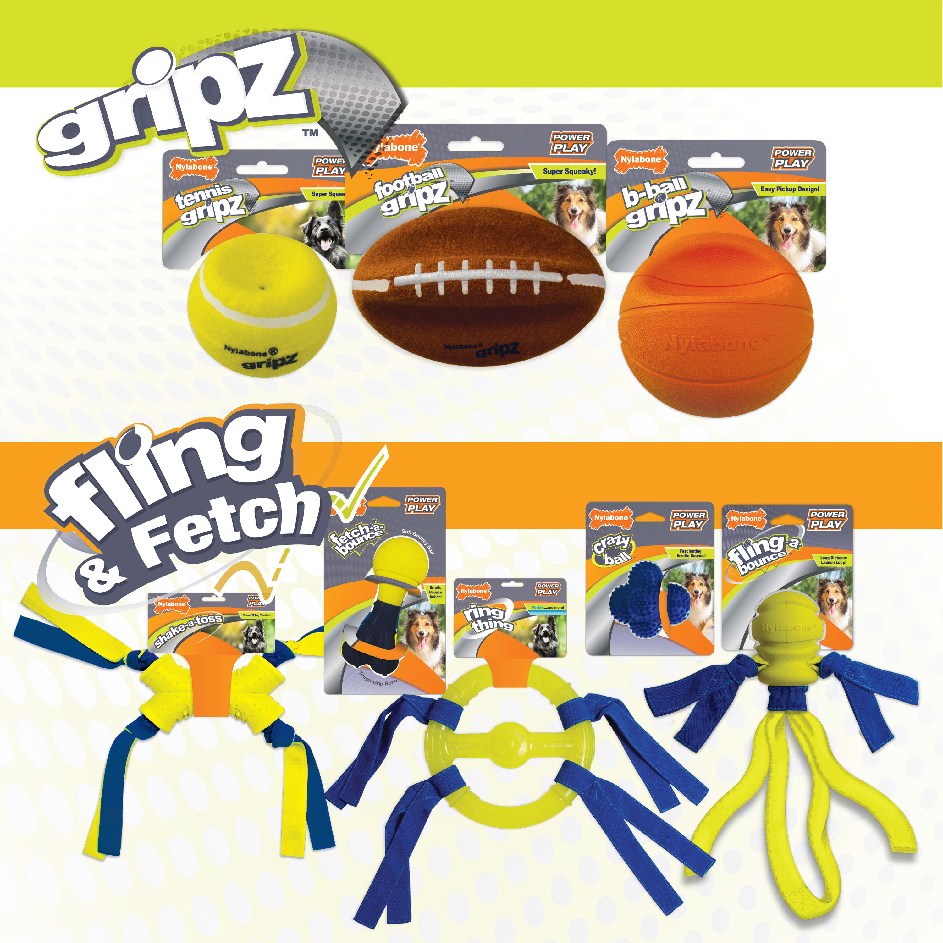 Nylabone Power Play Gripz Football Dog Toy， Medium