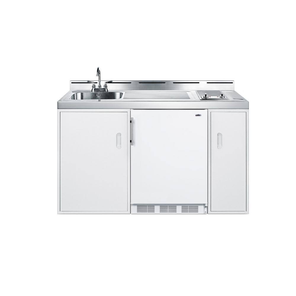 Summit Appliance 60 in. Compact Kitchen in White C60ELGLASS1P