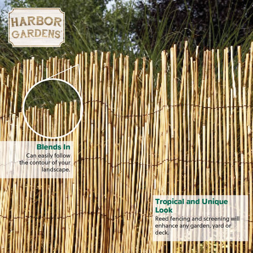 Harbor Gardens 13 ft. L x 6 ft. x 6 ft. H Decorative Garden Reed Wood Fencing R668HG