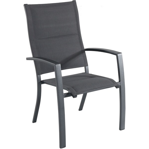 Hanover Naples 9Piece Outdoor Dining Set with 8 Padded Sling Chairs in Gray and a 40