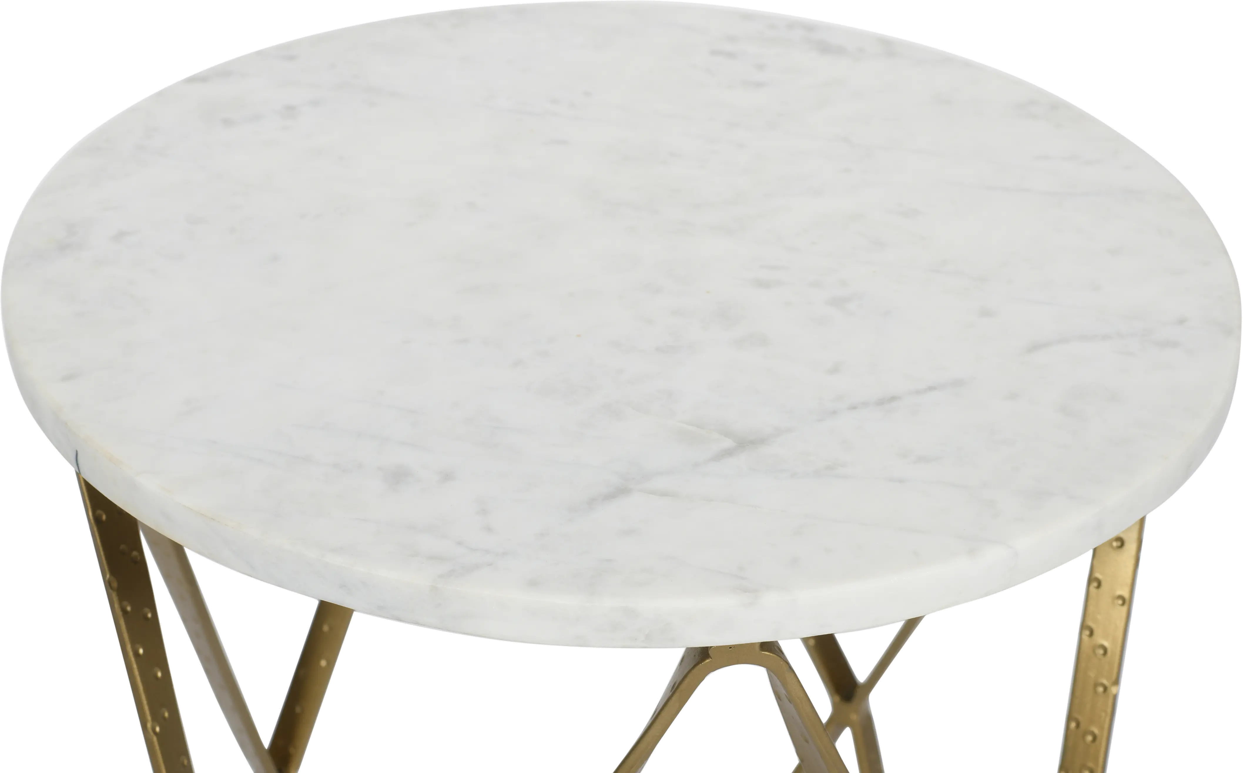 Glam White and Gold Accent Table