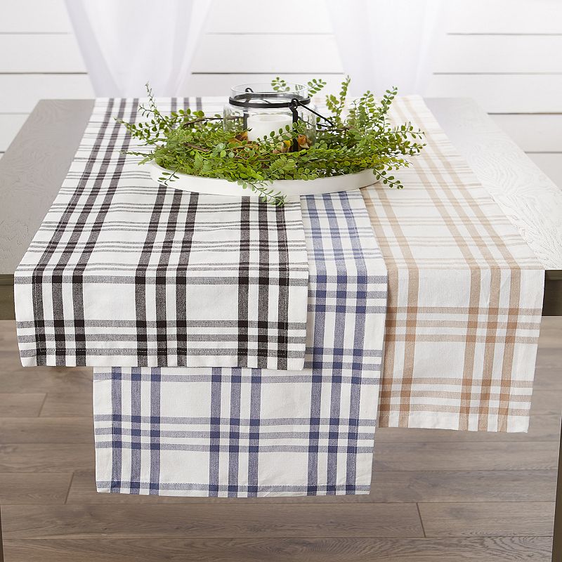 72 Table Runner with Homestead Plaid Design