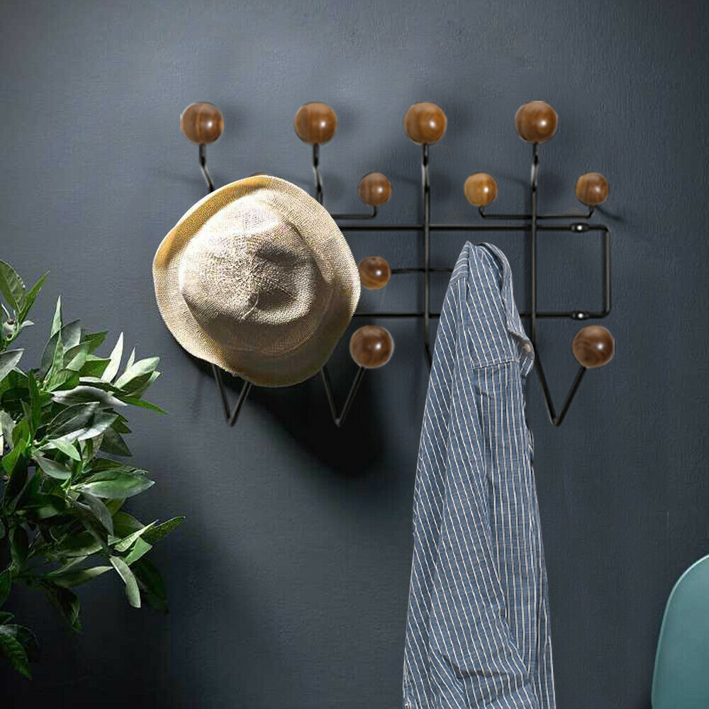 Wall Hanger Coat Rack Hang It All Candy Coat Rack Solid Walnut Wooden Balls Wood Wall Hanger Coat Rack Hang It All Candy Coat Rack Solid Walnut Wooden Balls HatandCoat Racks Wall-mounted Rack