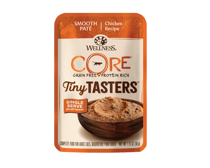 Wellness CORE Tiny Tasters Wet Cat Food， Chicken，  1.75 oz. Pouch