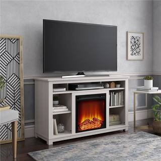 Ameriwood Home Domingo 47.6 in. Electric Fireplace TV Stand for TVs Up to 55 in. Ivory Pine HD07954