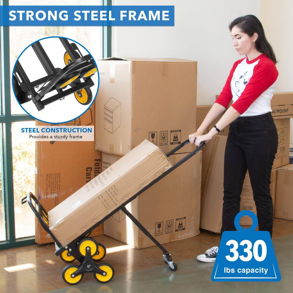 MOUNT-IT! 330 lbs. Capacity Steel Stair Climbing Dolly Hand Truck MI-924