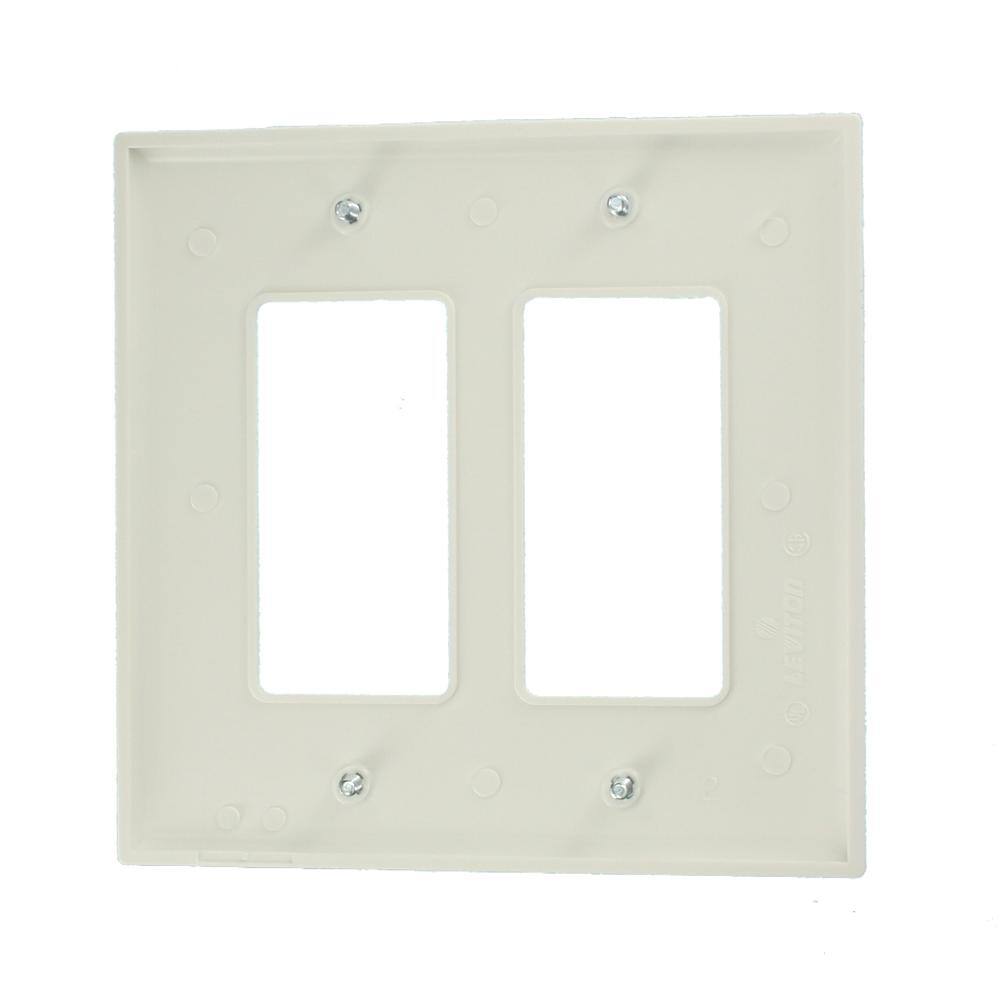 Leviton Decora 2-Gang Midway Nylon DecoratorRocker Wall Plate - White R52-PJ262-00W