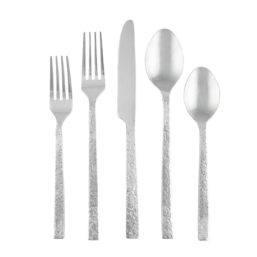 Cambridge Anu 20-Piece Texture Mirror 1810 Stainless Steel Flatware Set (Service for 4) 344120BBG12DS