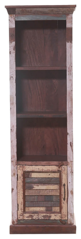 Alghero Distressed Reclaimed Wood 74 quotTall 5 tier Vintage Bookcase   Farmhouse   Bookcases   by Sierra Living Concepts Inc  Houzz