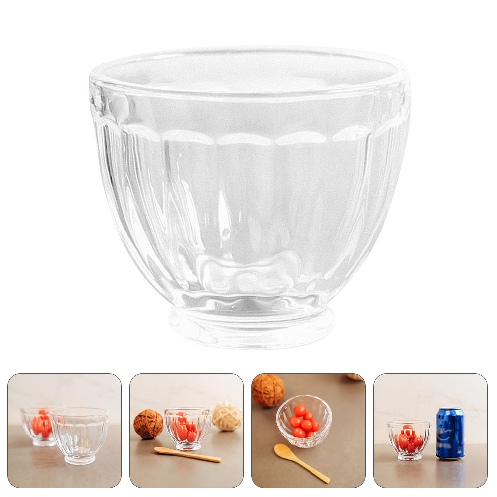 1Pc Glass Dessert Bowl Home Decorative Glass Bowl Creative Fruit Pudding Bowl