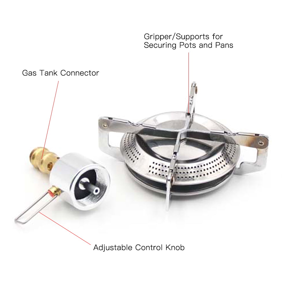 Portable Propane Gas Stove, Compact Propane Gas Stove with Adjustable Burner for Outdoor Camping