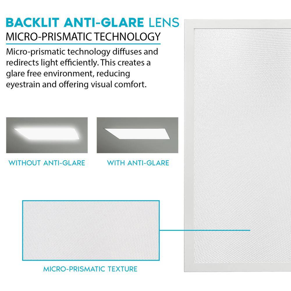 LUXRITE 2 ft. x 4 ft. Integrated LED Drop Ceiling Panel Light 304050-Watt 3 Color Selectable 375050006250 Lumens ETL 4-Pack LR24253-4PK