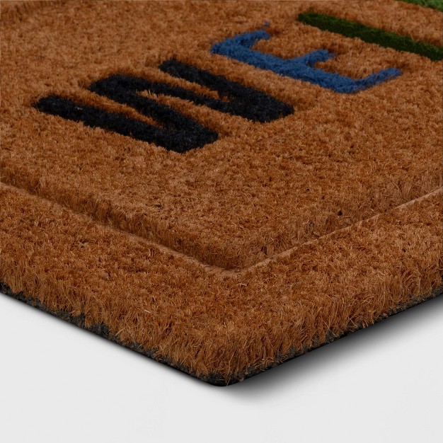 x27 welcome x27 Coir Doormat Multi natural