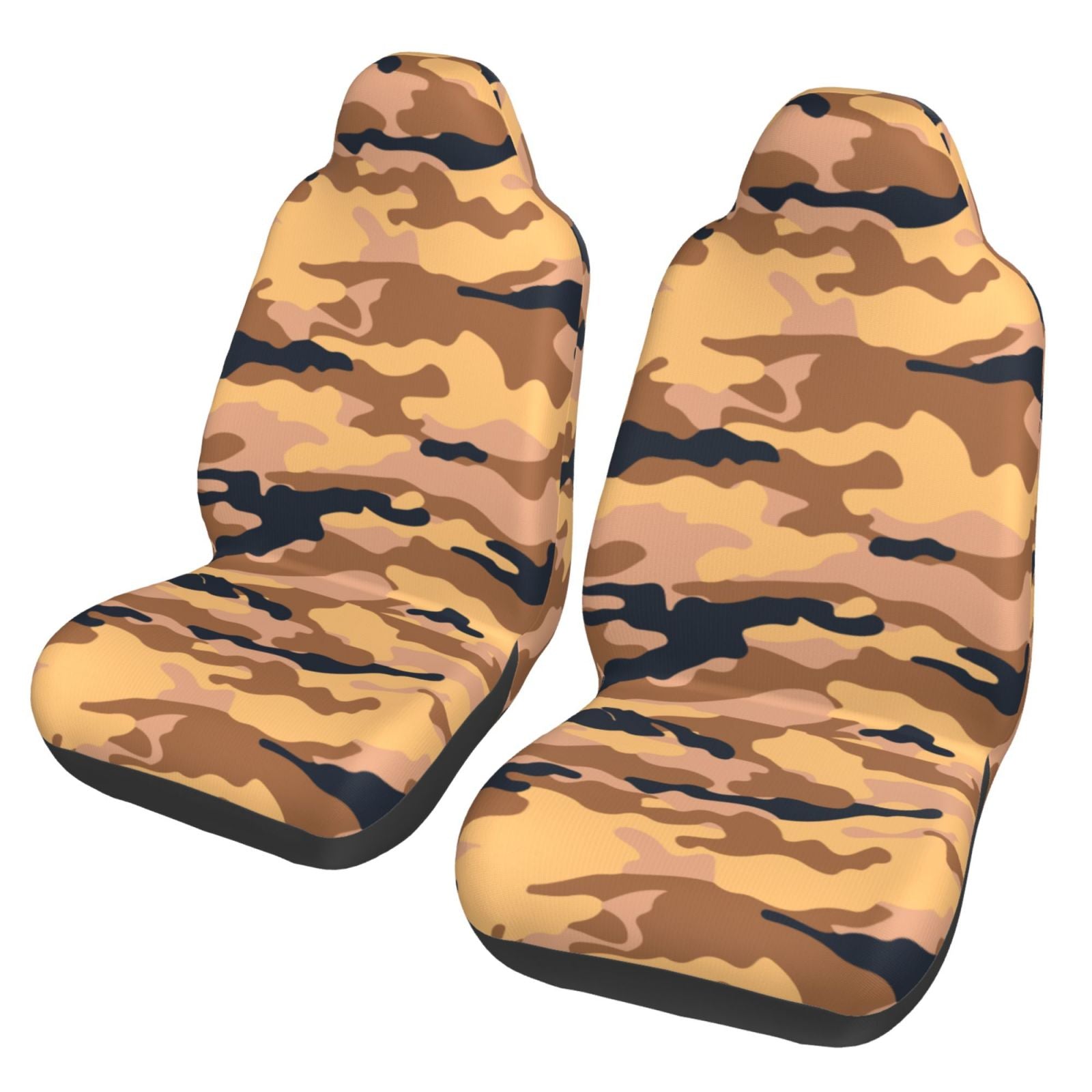 TEQUAN Front Seat Covers， Camouflage Military Camo Art Pattern 2 Piece Car Seat Cover Fit Most Car SUV Truck Van