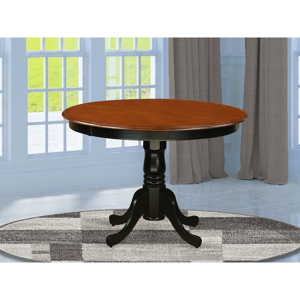 East West Furniture Hartland Dining Table   a Round Table Top with Pedestal Base(Finish Options)