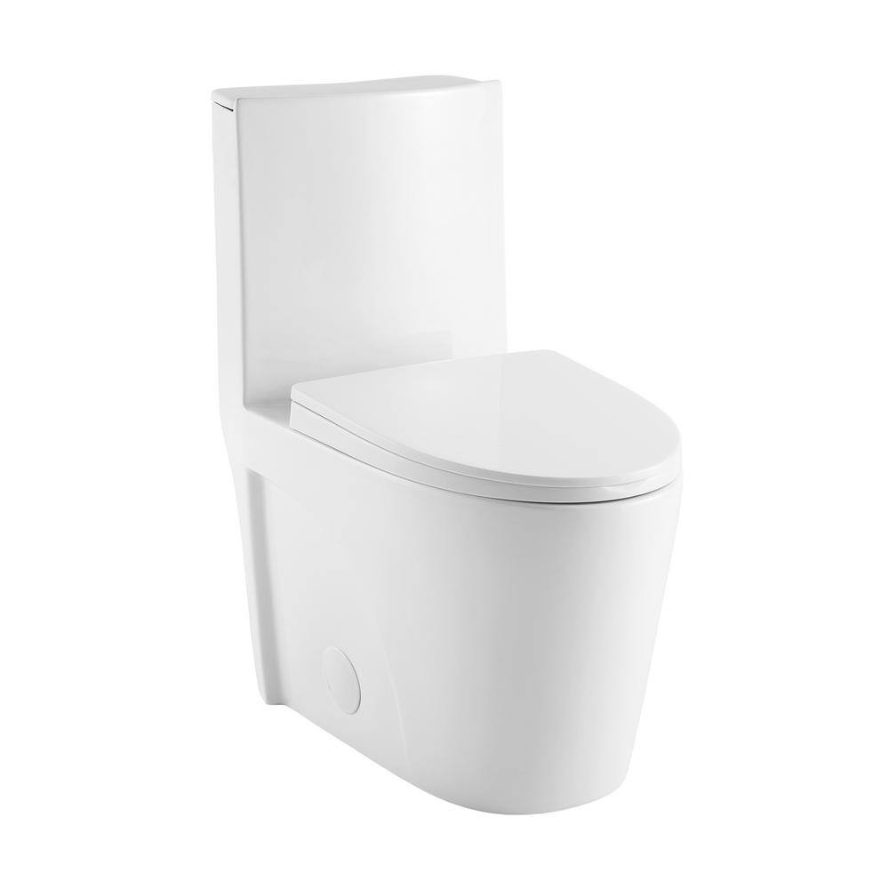 Swiss Madison St. Tropez 1-piece 1.28 GPF Single Flush Elongated Toilet in Glossy White Seat Included SM-1T252