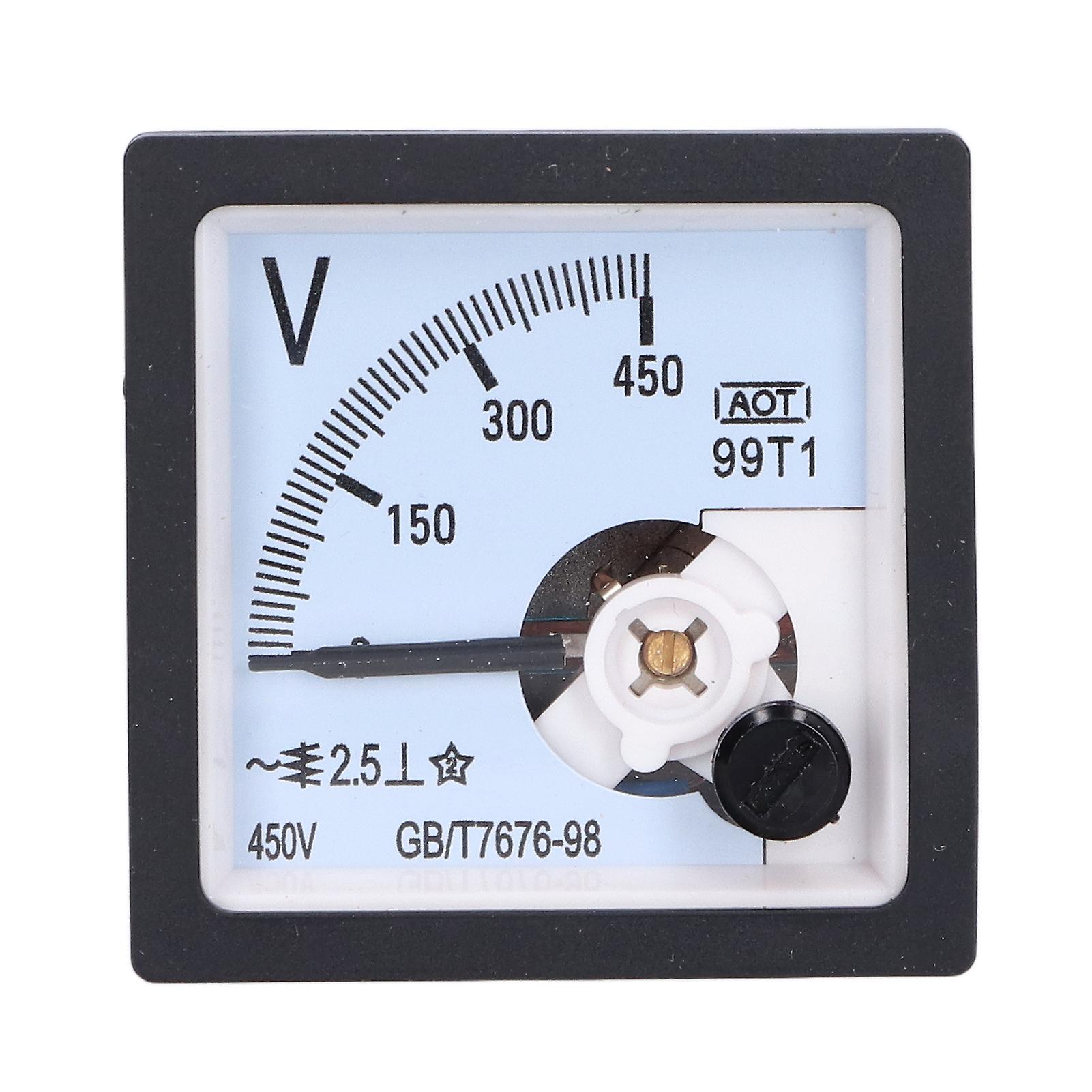 Dial Panel Voltage Meter Portable Fine Tuning Pointer Voltmeter Measuring Monitor 0450v 99t1v