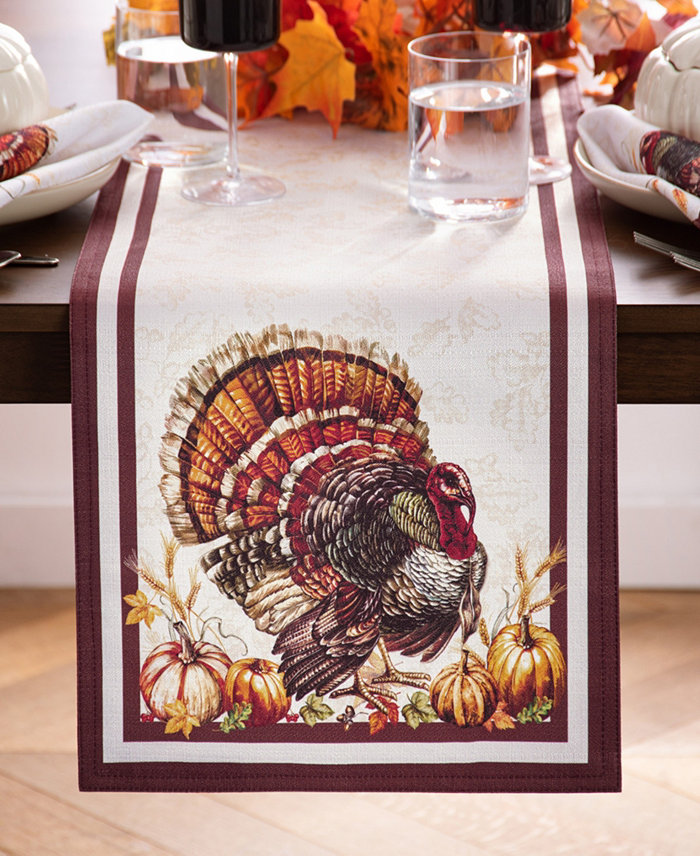 Elrene Autumn Heritage Turkey Engineered Table Runner 13 x 70