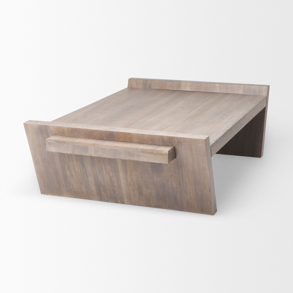 Elaine II Light Brown Solid Wood Coffee Table   Transitional   Coffee Tables   by Mercana  Houzz