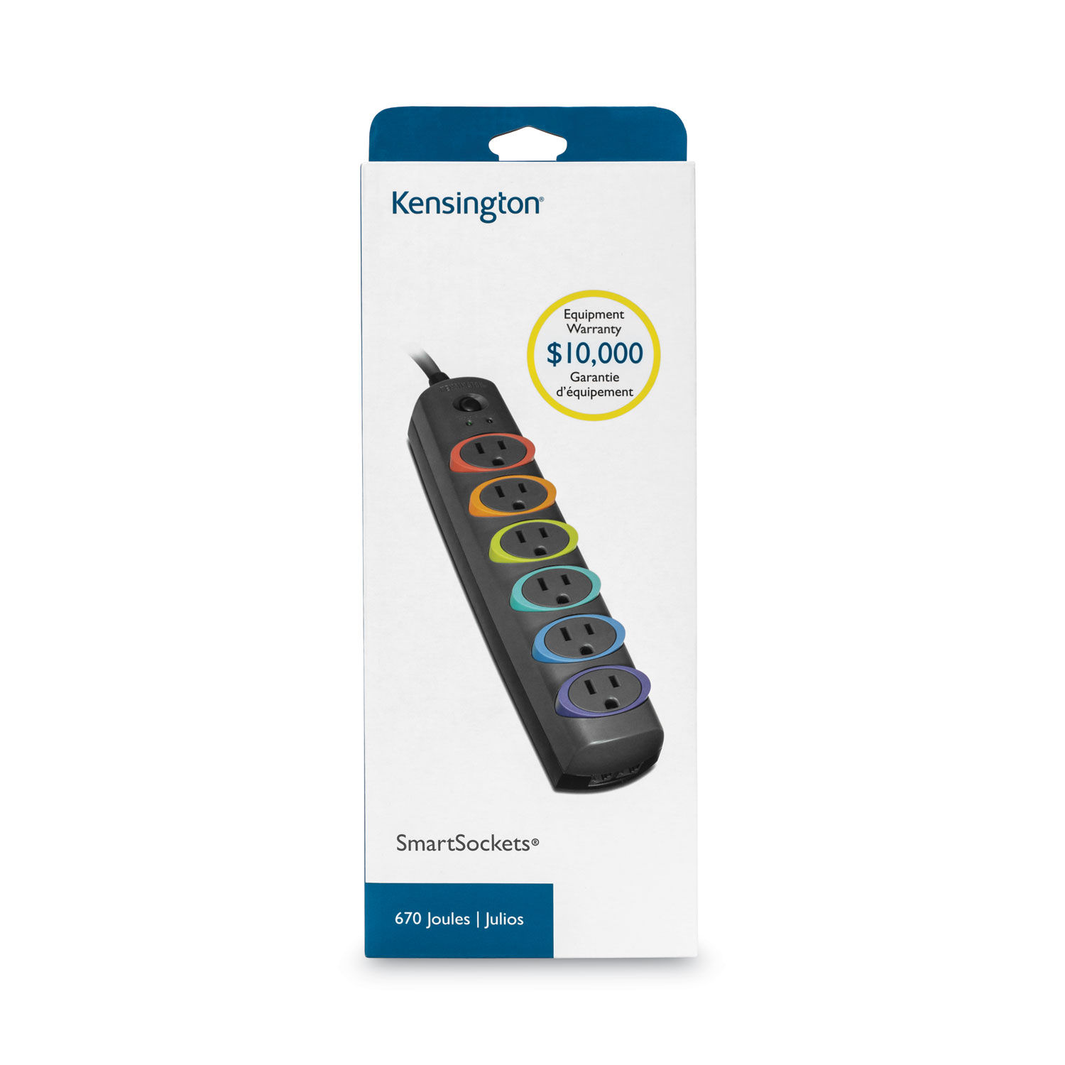 SmartSockets Color-Coded Strip Surge Protector by Kensingtonandreg; KMW62146