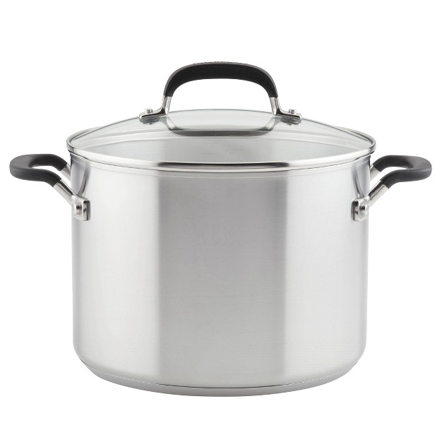 Kitchenaid 8qt Stainless Steel Stock Pot Light Silver