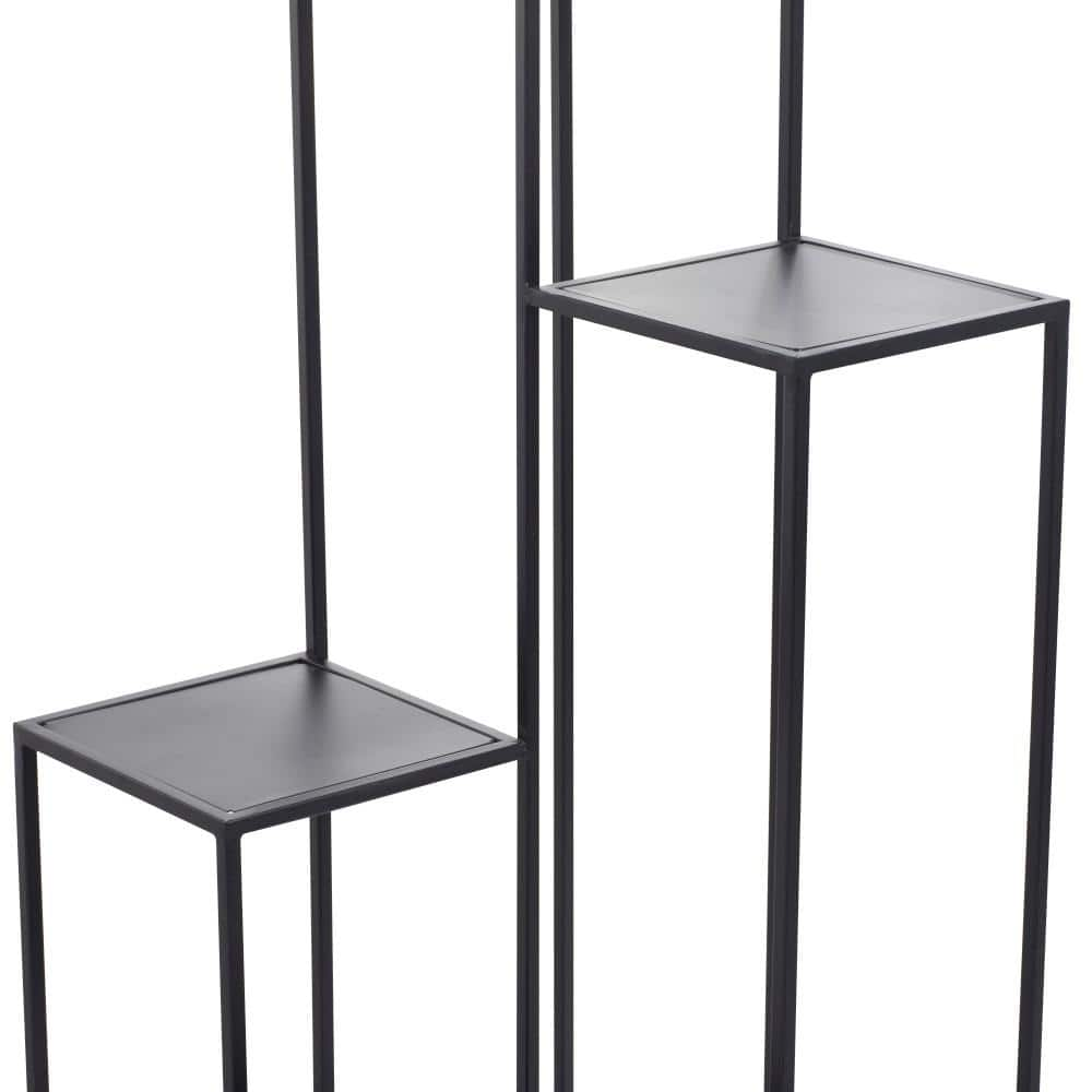 Litton Lane 40 in. Black Metal 4 Tier Plantstand 040986