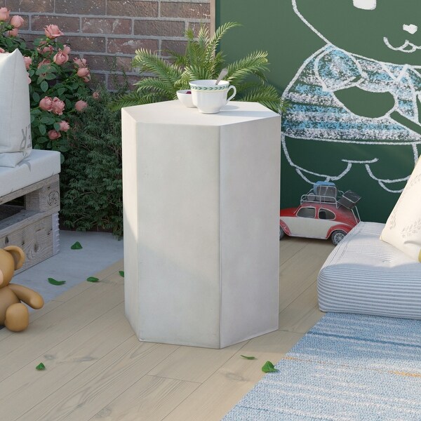 COSIEST MgO Outdoor Hexagonal End Table