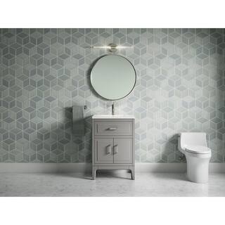 KOHLER Seer 24.125 in. W x 18.0625 in. D x 35.8125 in. H Bathroom Vanity in Mohair Grey with Quartz Top K-33551-ASB-1WT