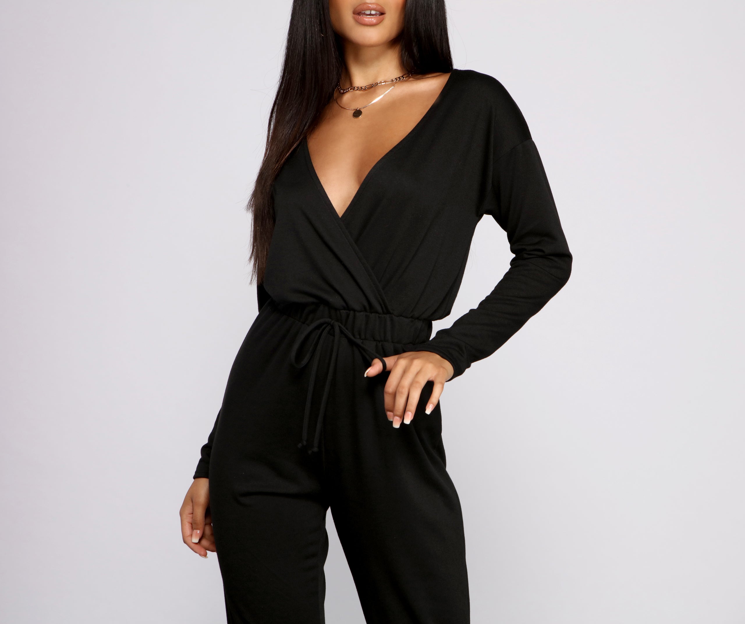 Casual Mood Surplice Jogger Jumpsuit