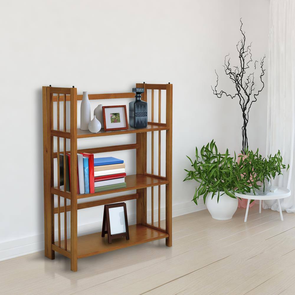 Casual Home 38 in. Chestnut New Wood 3-Shelf Etagere Bookcase N330-224