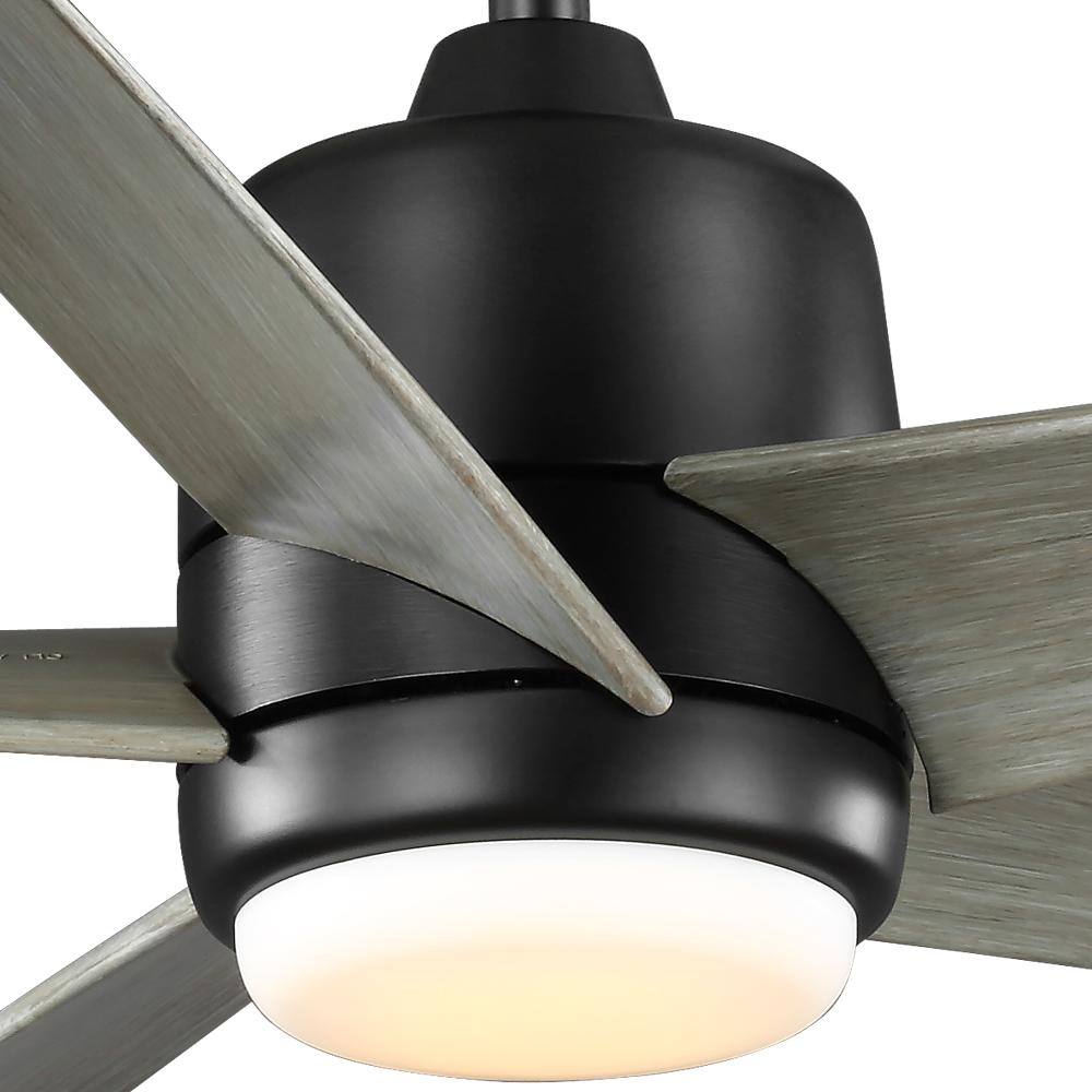 Hampton Bay Mena 54 in. Color Changing Integrated LED IndoorOutdoor Black Ceiling Fan with Light Kit and Remote Control 58929