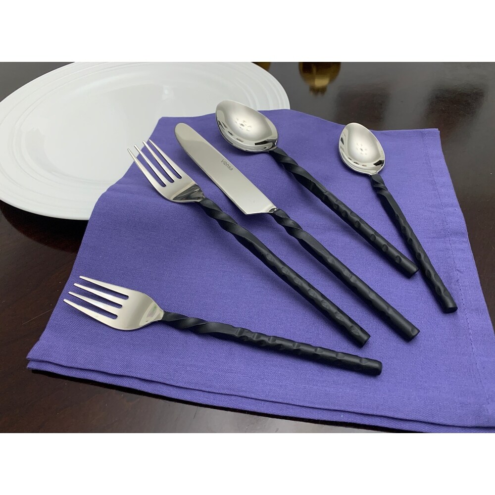 Vibhsa Black Stainless Steel Flatware Set of 20 PC